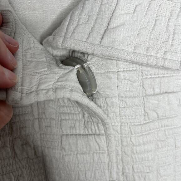Habitat Jacket Womens XL Cream Textured Pucker  Collared Snap Buttons Pockets - Picture 12 of 13